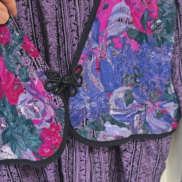 Purple Floral Blouse by Perceptions (size missing) - Picture 3 of 7